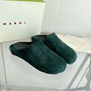 marni sabot Horsehair slippers dark green  - 2