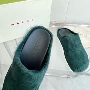 marni sabot Horsehair slippers dark green  - 4