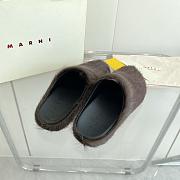 marni sabot Horsehair slippers dark brown - 5