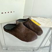 marni sabot Horsehair slippers dark brown - 4