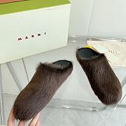 marni sabot Horsehair slippers dark brown - 3