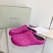 marni sabot Horsehair slippers rose red - 1
