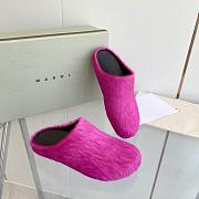 marni sabot Horsehair slippers rose red - 4