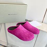 marni sabot Horsehair slippers rose red - 3