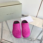 marni sabot Horsehair slippers rose red - 2