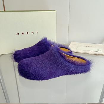 marni sabot Horsehair slippers purple