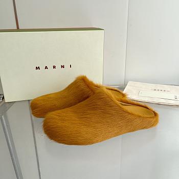 marni sabot Horsehair slippers dark yellow