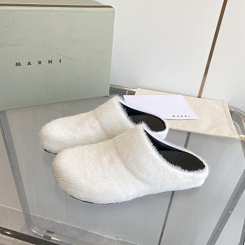marni sabot Horsehair slippers white
