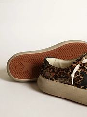 Space-Star shoes in leopard-print pony skin with black leather star and heel tab - 4