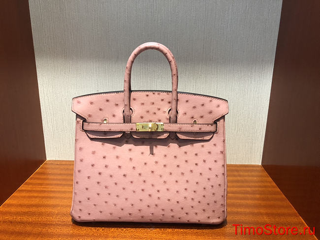  hermes Birkin Bag Ostrich Leather Pink 25 - 1