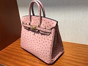  hermes Birkin Bag Ostrich Leather Pink 25 - 3