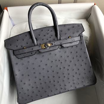 hermes Birkin Bag Ostrich Leather grey 30cm