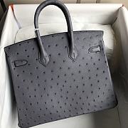 hermes Birkin Bag Ostrich Leather grey 30cm - 3