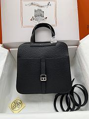 hermes halzan black silver hardware 25cm - 4