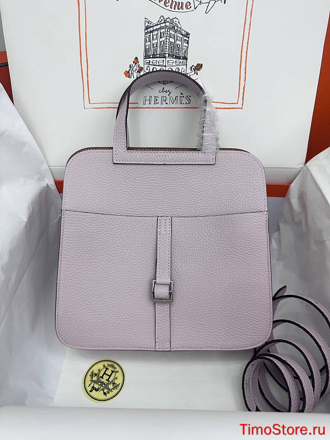 hermes halzan pink purple silver hardware 25cm - 1