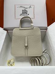 hermes halzan cream white silver hardware 25cm - 1