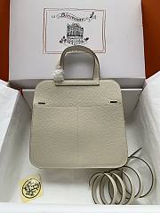 hermes halzan cream white silver hardware 25cm - 4