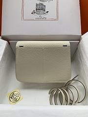 hermes halzan cream white silver hardware 25cm - 3