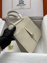 hermes halzan cream white silver hardware 25cm - 2