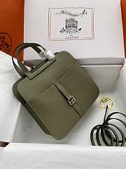 hermes halzan sage green silver hardware 25cm - 4