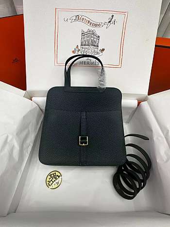 hermes halzan pine green silver hardware 25cm