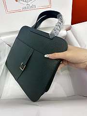 hermes halzan pine green silver hardware 25cm - 4