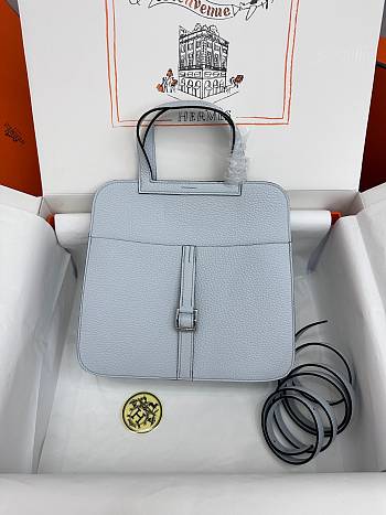 hermes halzan haze blue silver hardware 25cm