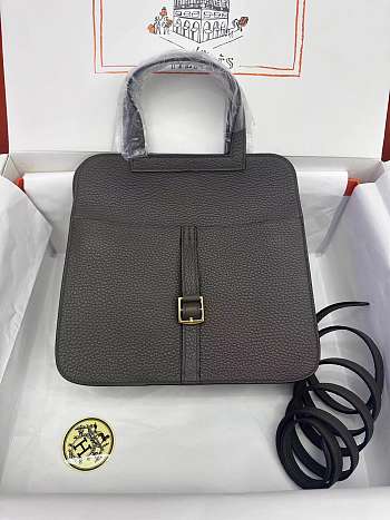 hermes halzan Pewter Gray silver hardware 25cm