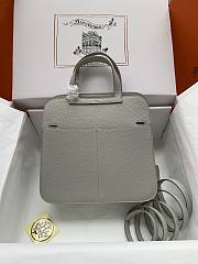 hermes halzan Pearl Grey silver hardware 25cm - 2