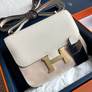 hermes Constance 18cm cream white