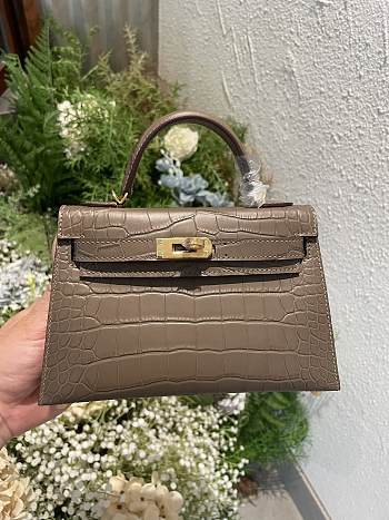 hermes kelly 18cm brown