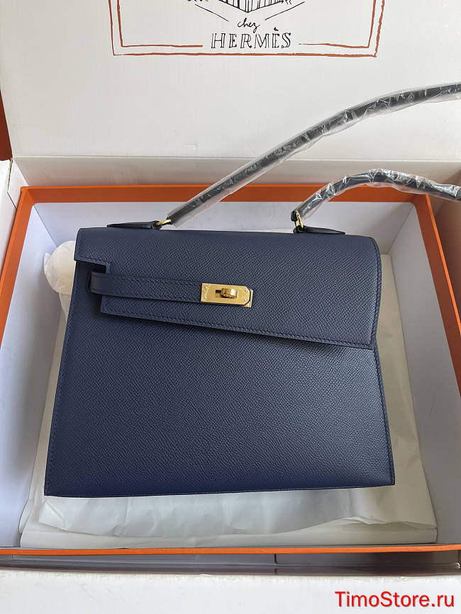 hermes kelly endesordre dark blue 25cm - 1
