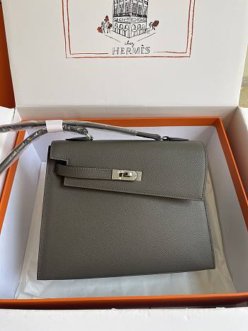hermes kelly endesordre Pewter Gray 25cm