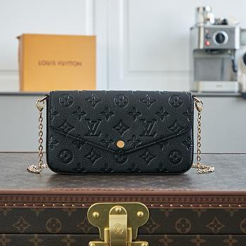 lv chette felicie monogram emeinte m64064 black 21cm (special price)