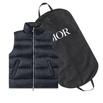 dior down vest 002 dark blue