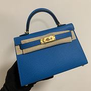HERMES KELLY epsom mini 18cm blue - 1