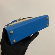 HERMES KELLY epsom mini 18cm blue - 2