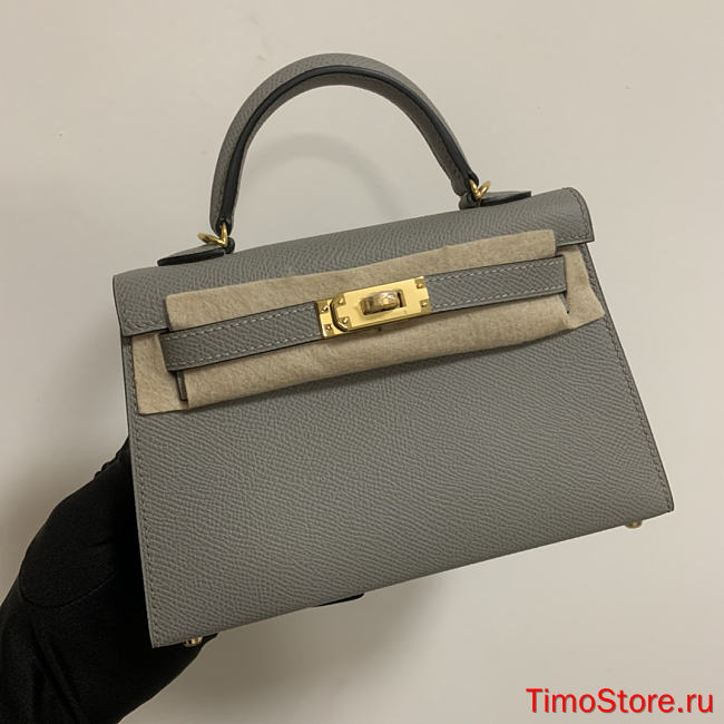 HERMES KELLY epsom mini 18cm grey - 1