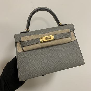 HERMES KELLY epsom mini 18cm grey