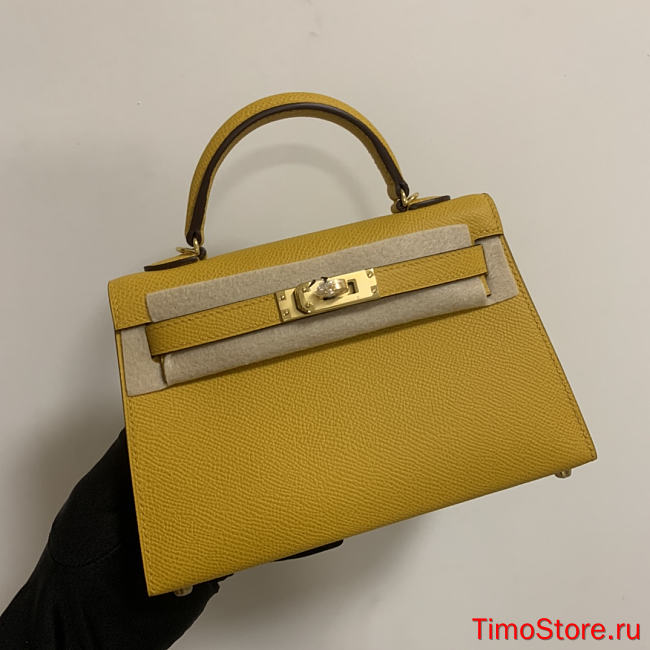 HERMES KELLY epsom mini 18cm yellow - 1