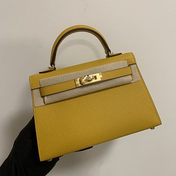 HERMES KELLY epsom mini 18cm yellow