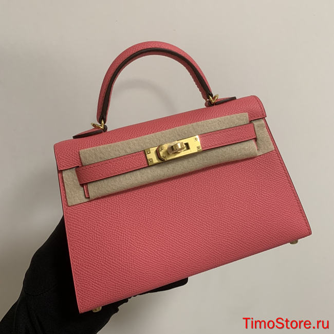 HERMES KELLY epsom mini 18cm pink - 1