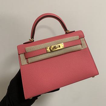 HERMES KELLY epsom mini 18cm pink