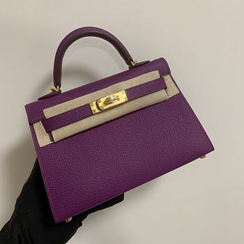 HERMES KELLY epsom mini 18cm purple