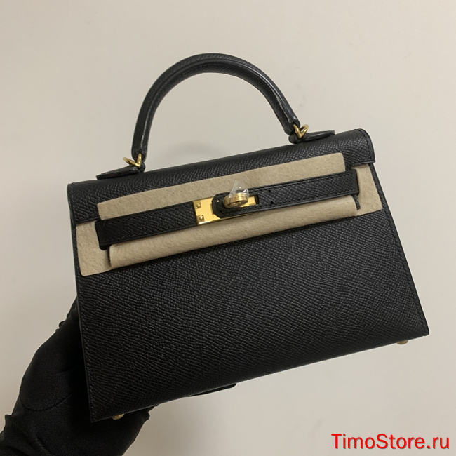 HERMES KELLY epsom mini 18cm black - 1