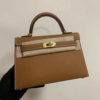 HERMES KELLY epsom mini 18cm brown