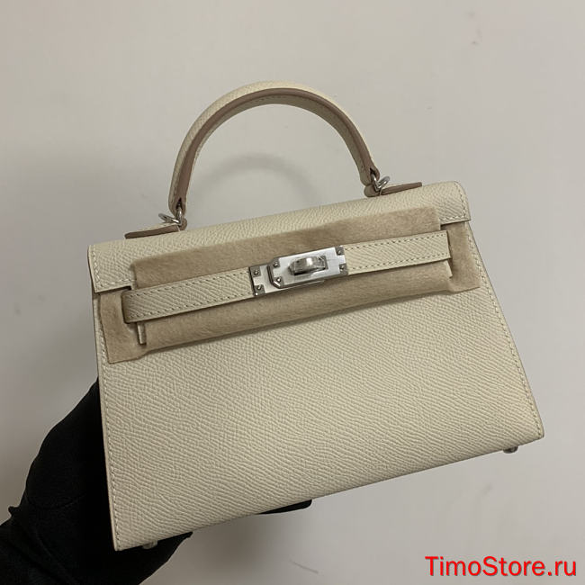 HERMES KELLY epsom mini 18cm cream white - 1