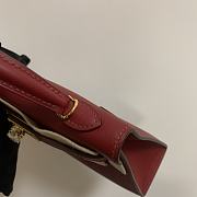 HERMES KELLY epsom mini 18cm dark red - 5