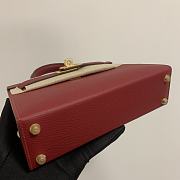 HERMES KELLY epsom mini 18cm dark red - 3