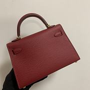 HERMES KELLY epsom mini 18cm dark red - 2
